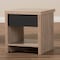 Baxton Studio Jamie Modern Two-Tone Oak and Grey Wood 1-Drawer 1-Shelf Nightstand 138-7708 - alternate 6